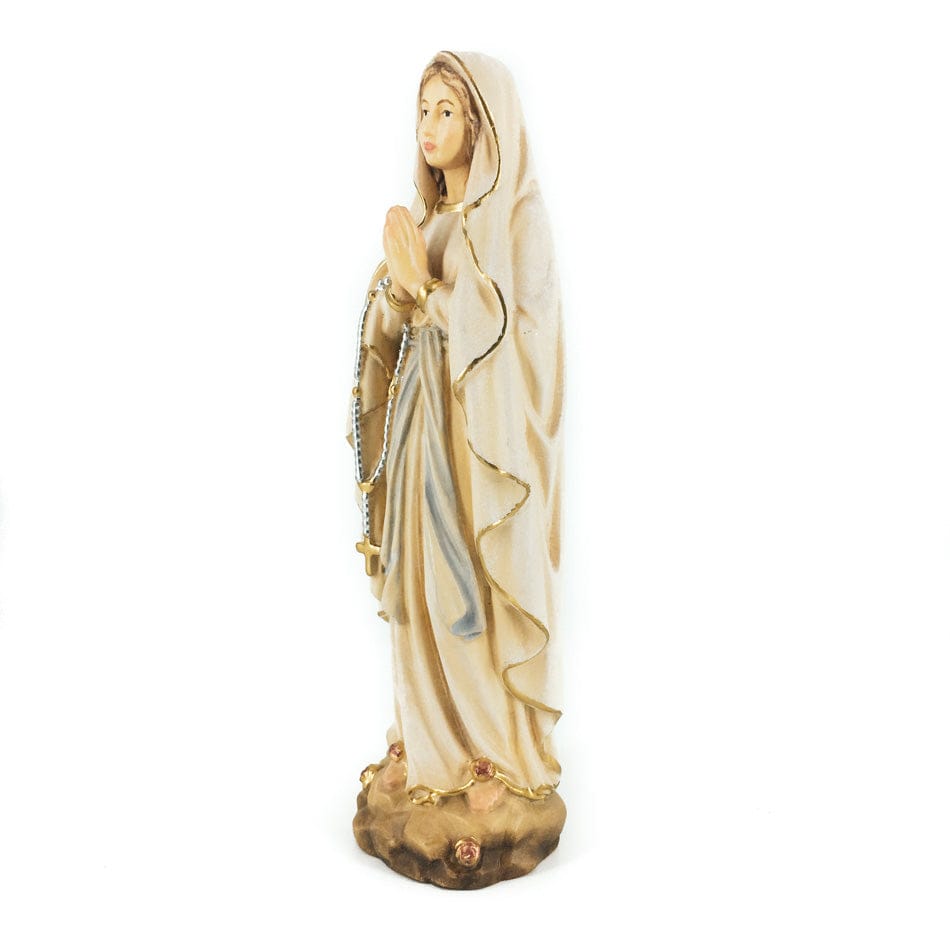 PEMA S.R.L. Prayer Beads 16.5 cm (6.50 in) Wooden Statue of Our Lady of Lourdes With Rosary