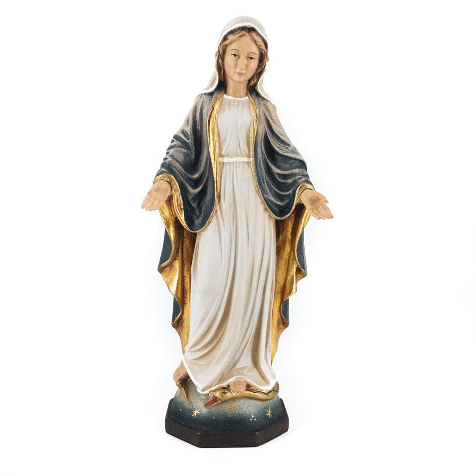 PEMA S.R.L. 10 cm (3.90 in) Wooden Statue of Our Lady of the Miraculous Medal on the Globe