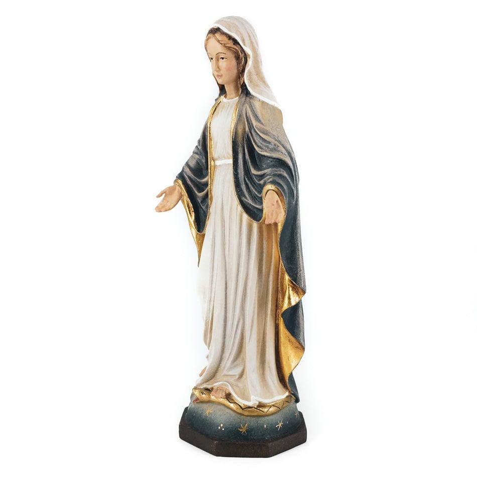 PEMA S.R.L. Wooden Statue of Our Lady of the Miraculous Medal on the Globe