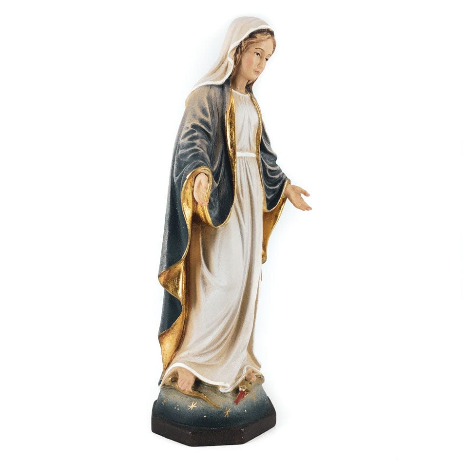 PEMA S.R.L. Wooden Statue of Our Lady of the Miraculous Medal on the Globe