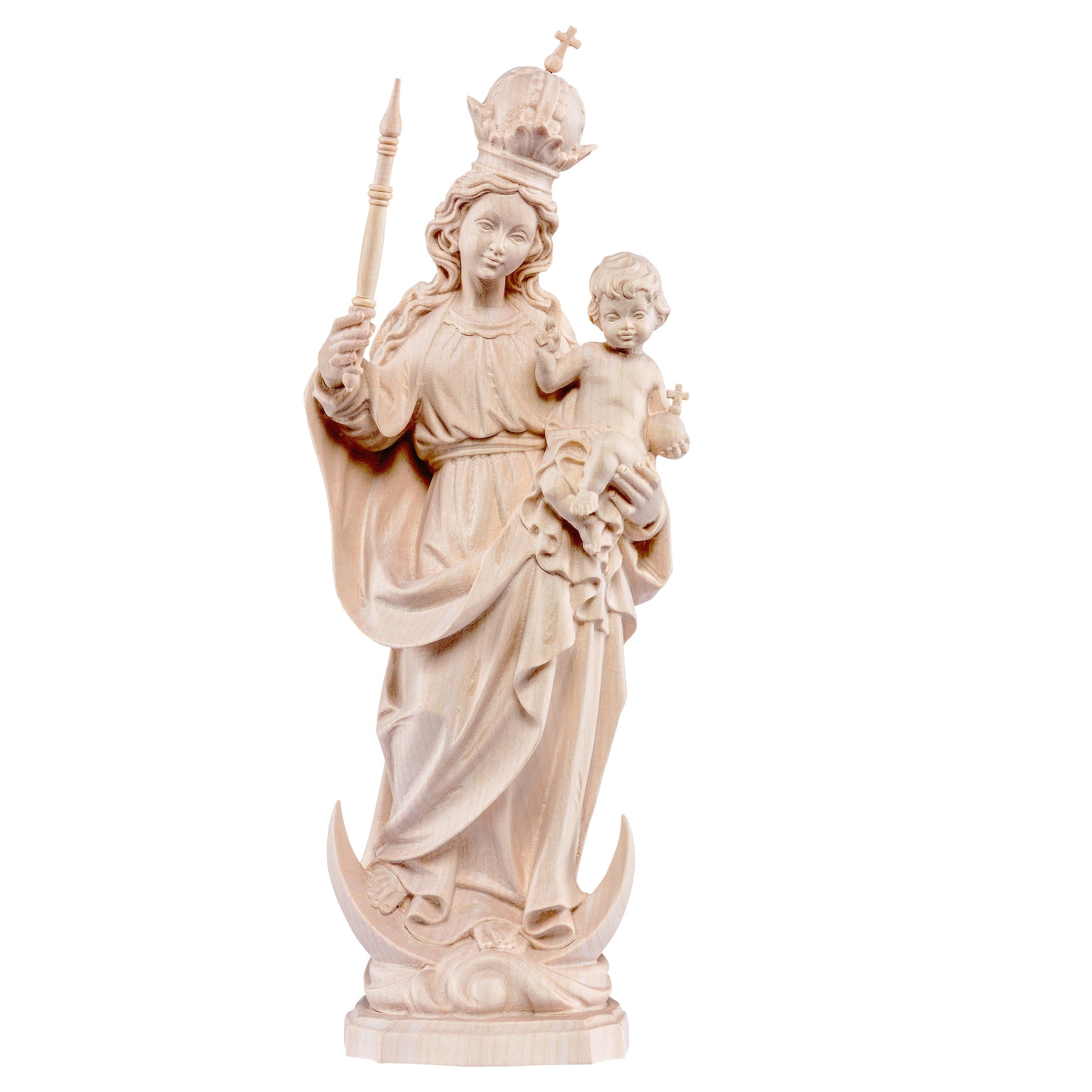 MONDO CATTOLICO Natural / 15 cm (5.9 in) Wooden statue of Patron saint of Bavaria