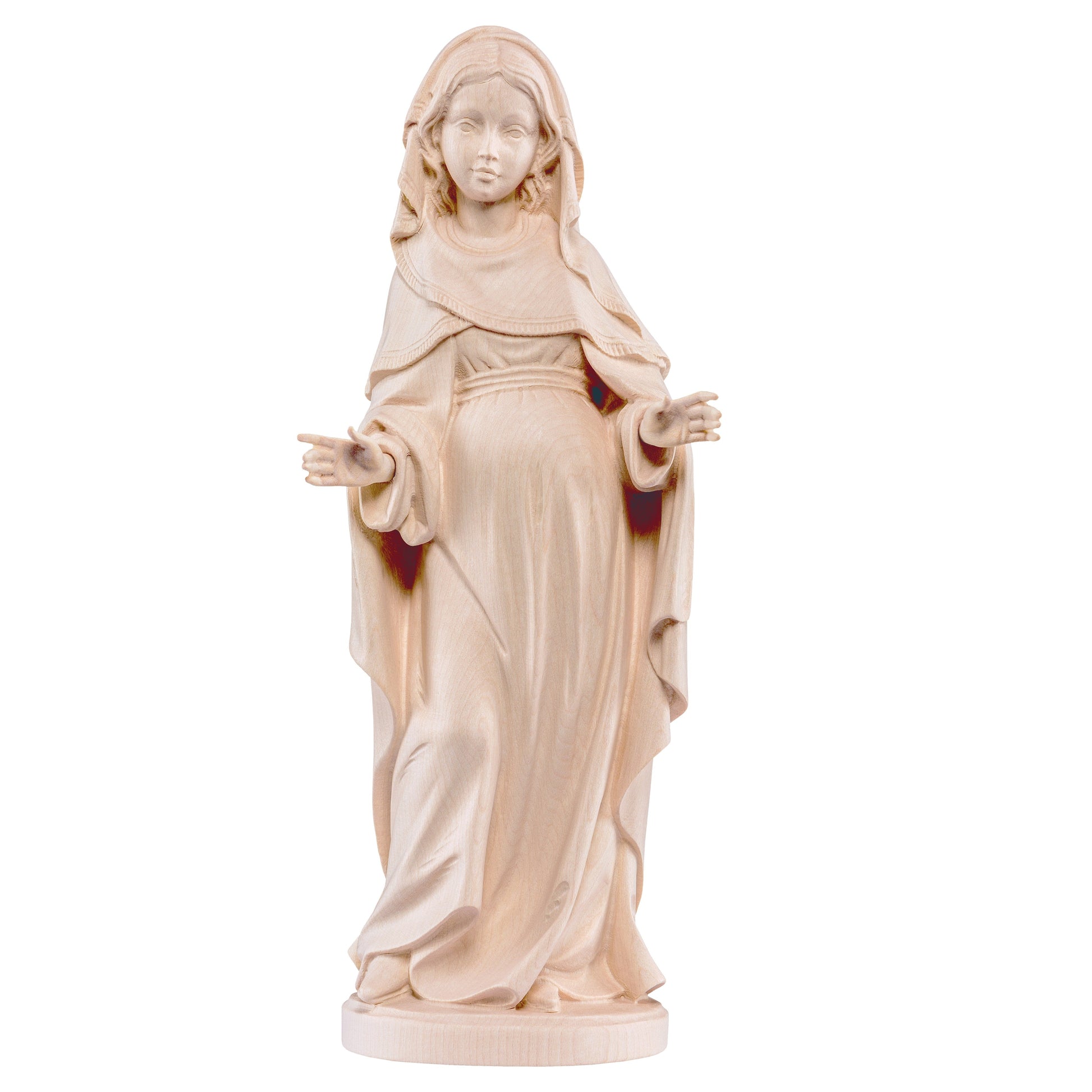 MONDO CATTOLICO Natural / 15 cm (5.9 in) Wooden statue of Pregnant Madonna