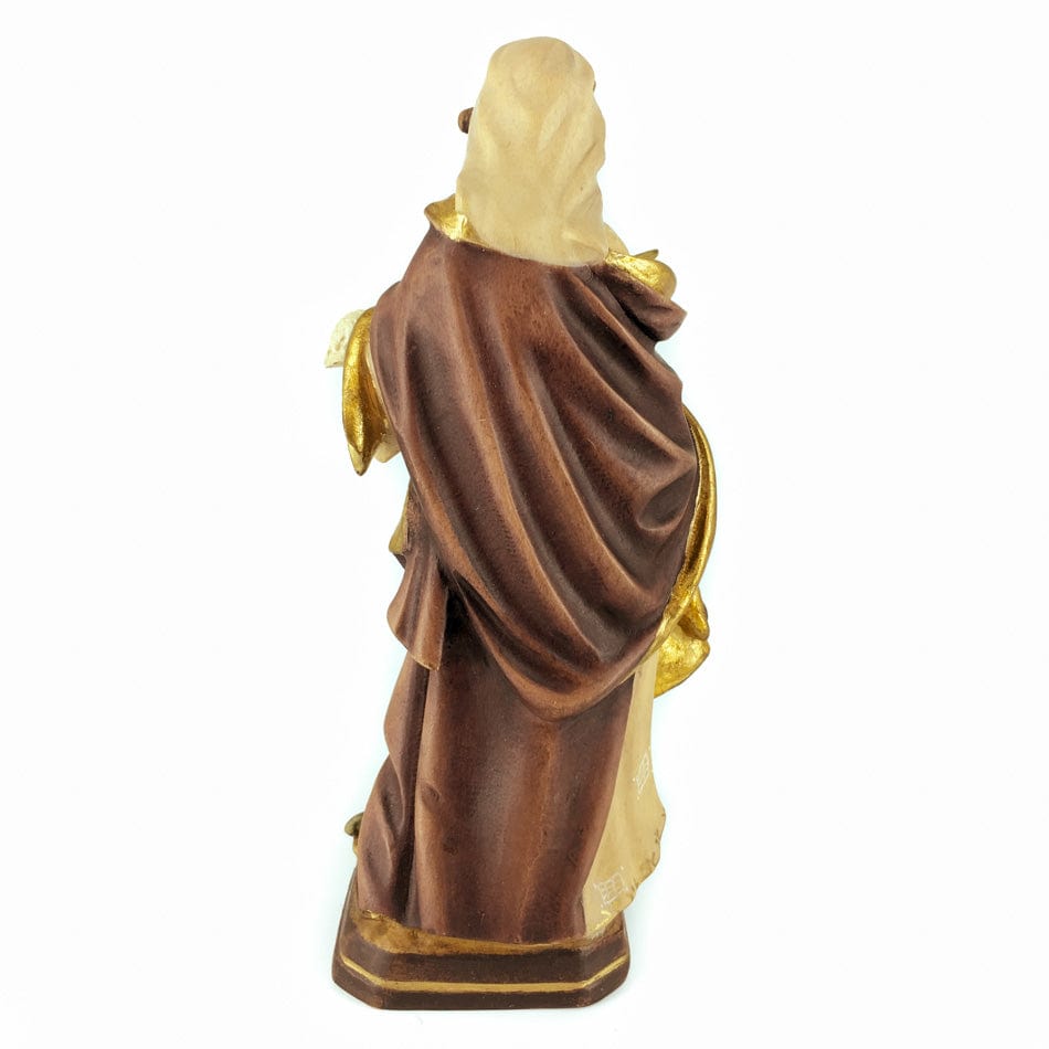MONDO CATTOLICO 15 cm (5.90 in) Wooden Statue of Saint Agnes of Rome with Lamb