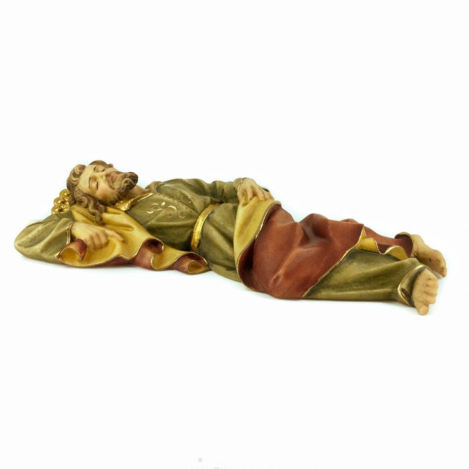 MONDO CATTOLICO 18 cm (7.09 in) Wooden Statue of Sleeping St. Joseph