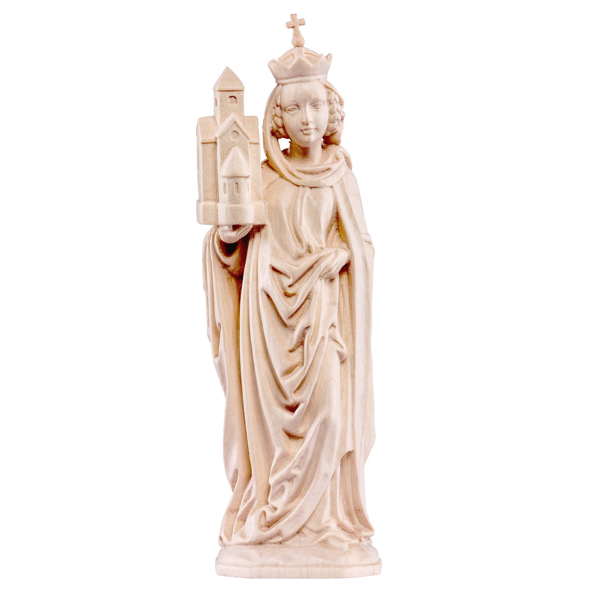 Mondo Cattolico Natural / 50 cm (19.7 in) Wooden statue of St. Agnes