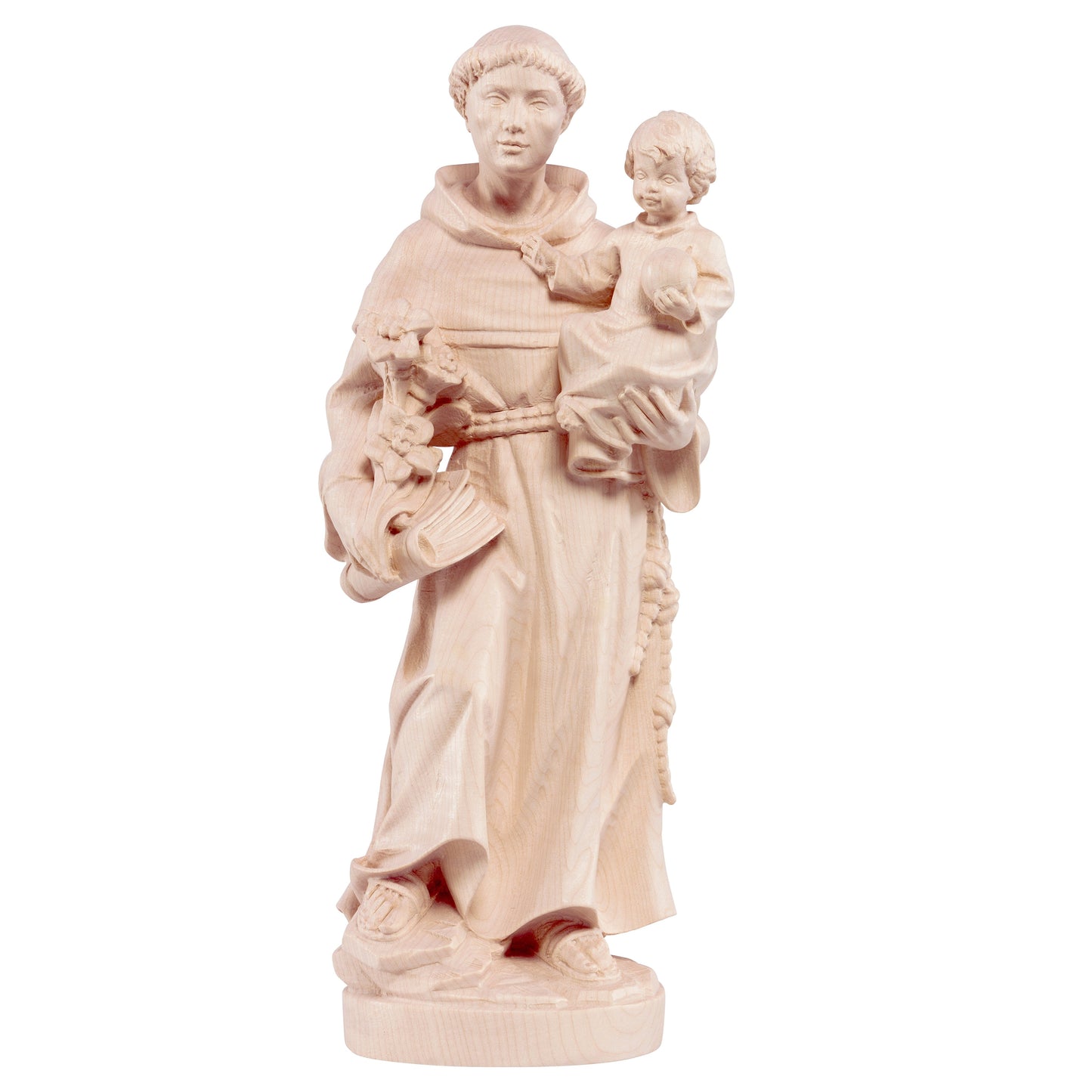 Mondo Cattolico Natural / 15 cm (5.9 in) Wooden statue of St. Anthony