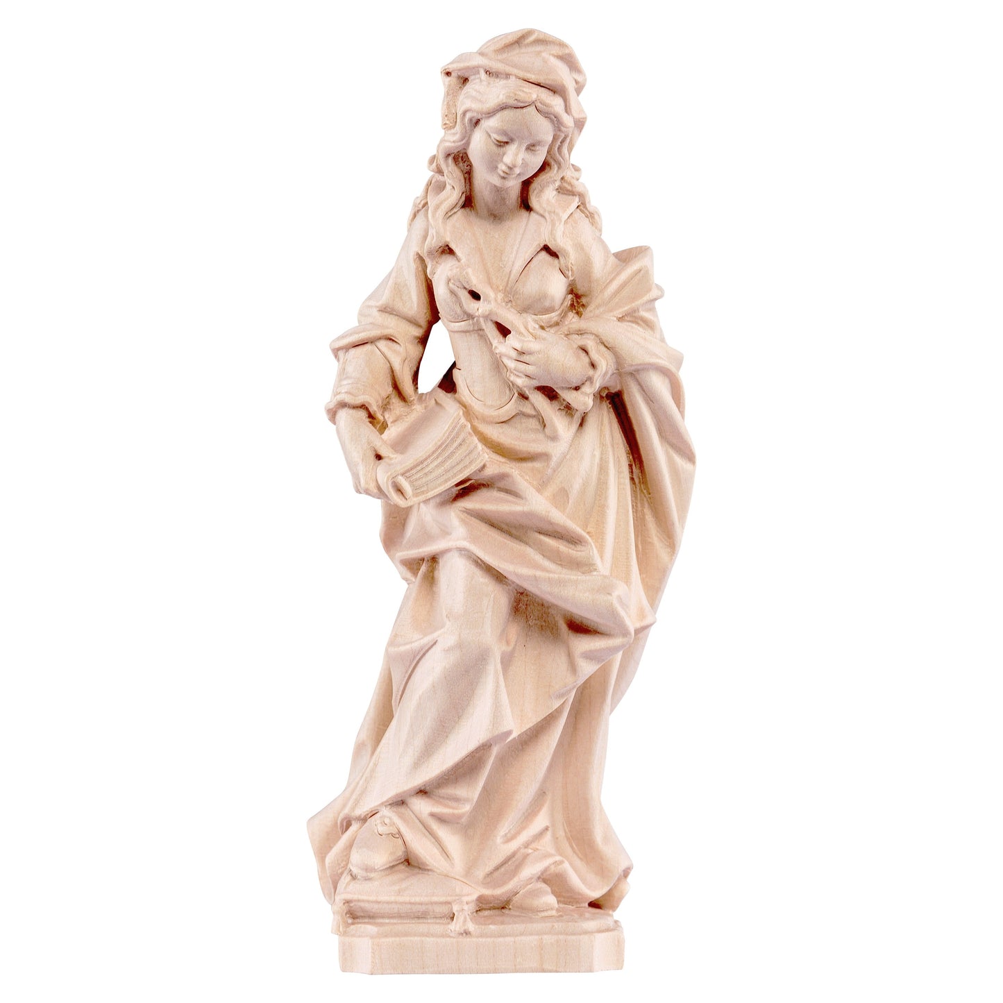 Mondo Cattolico Natural / 15 cm (5.9 in) Wooden statue of St. Apollonia
