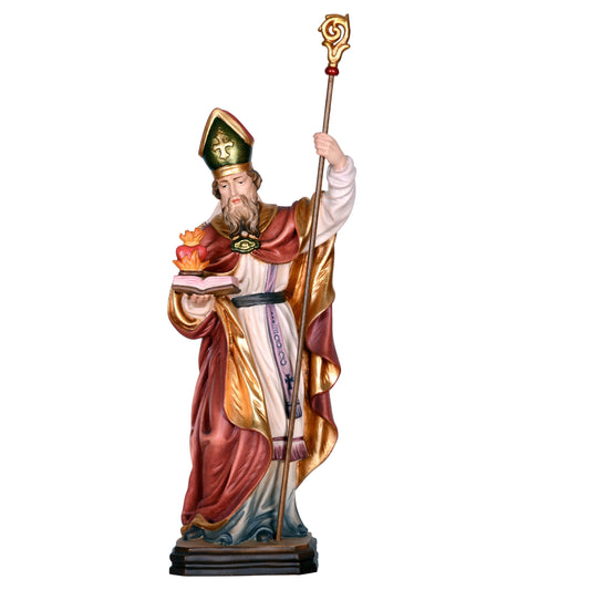 Mondo Cattolico Colored / 15 cm (5.9 in) Wooden statue of St. Augustine