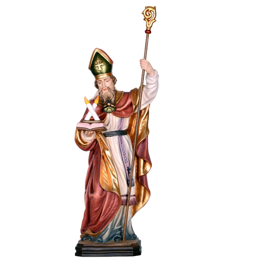 Mondo Cattolico Colored / 15 cm (5.9 in) Wooden statue of St. Blasius