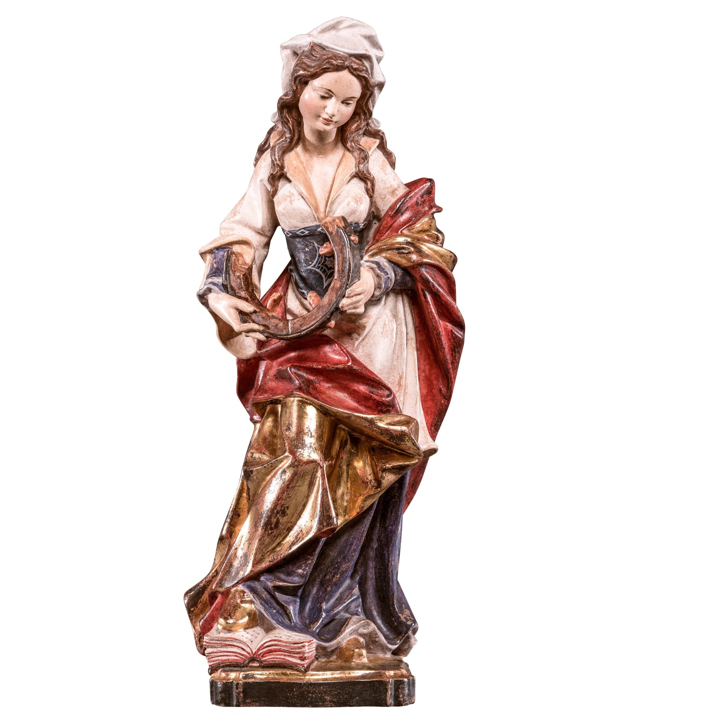 Mondo Cattolico Golden / 40 cm (15.7 in) Wooden statue of St. Catherine