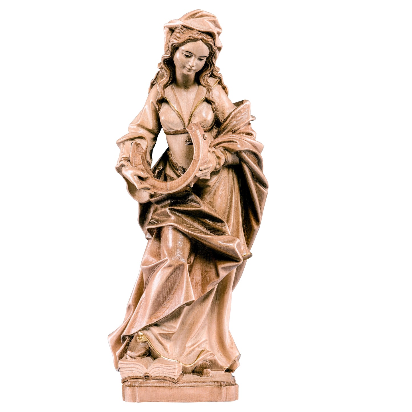 Mondo Cattolico Glossy / 15 cm (5.9 in) Wooden statue of St. Catherine
