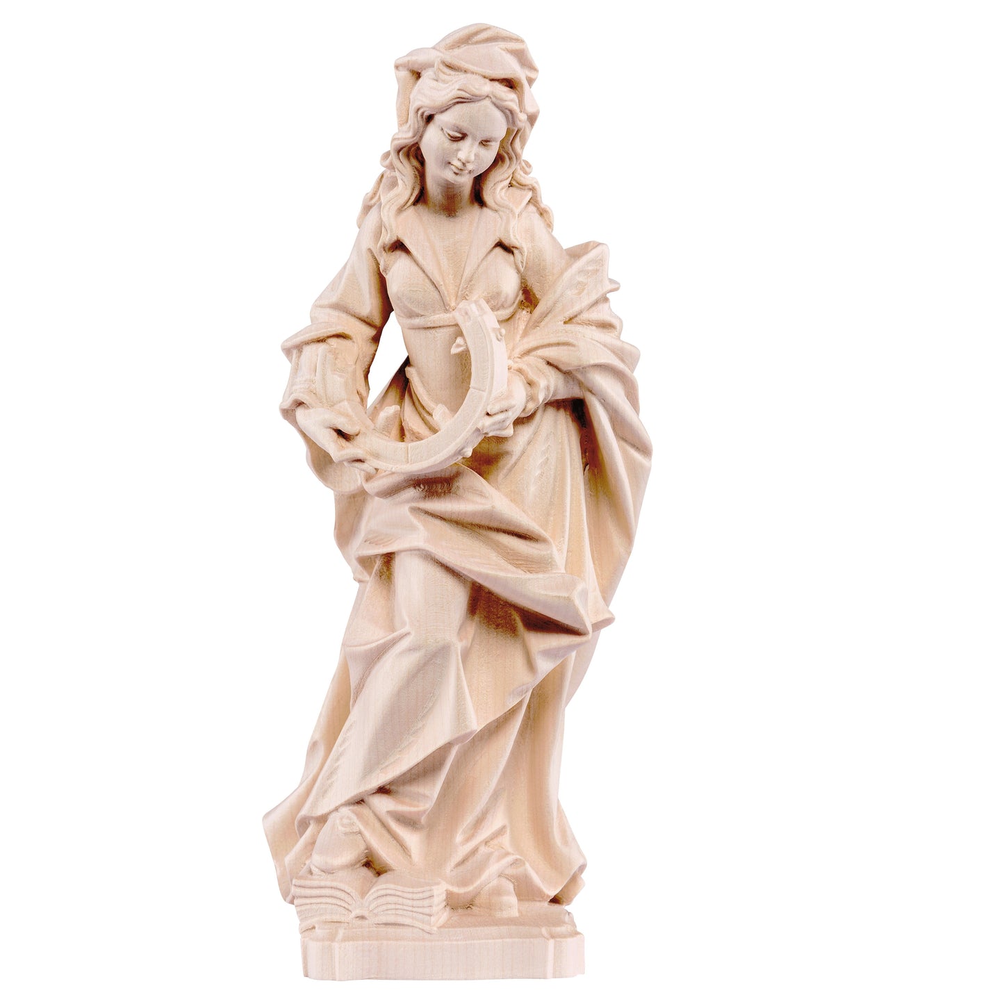 Mondo Cattolico Natural / 15 cm (5.9 in) Wooden statue of St. Catherine