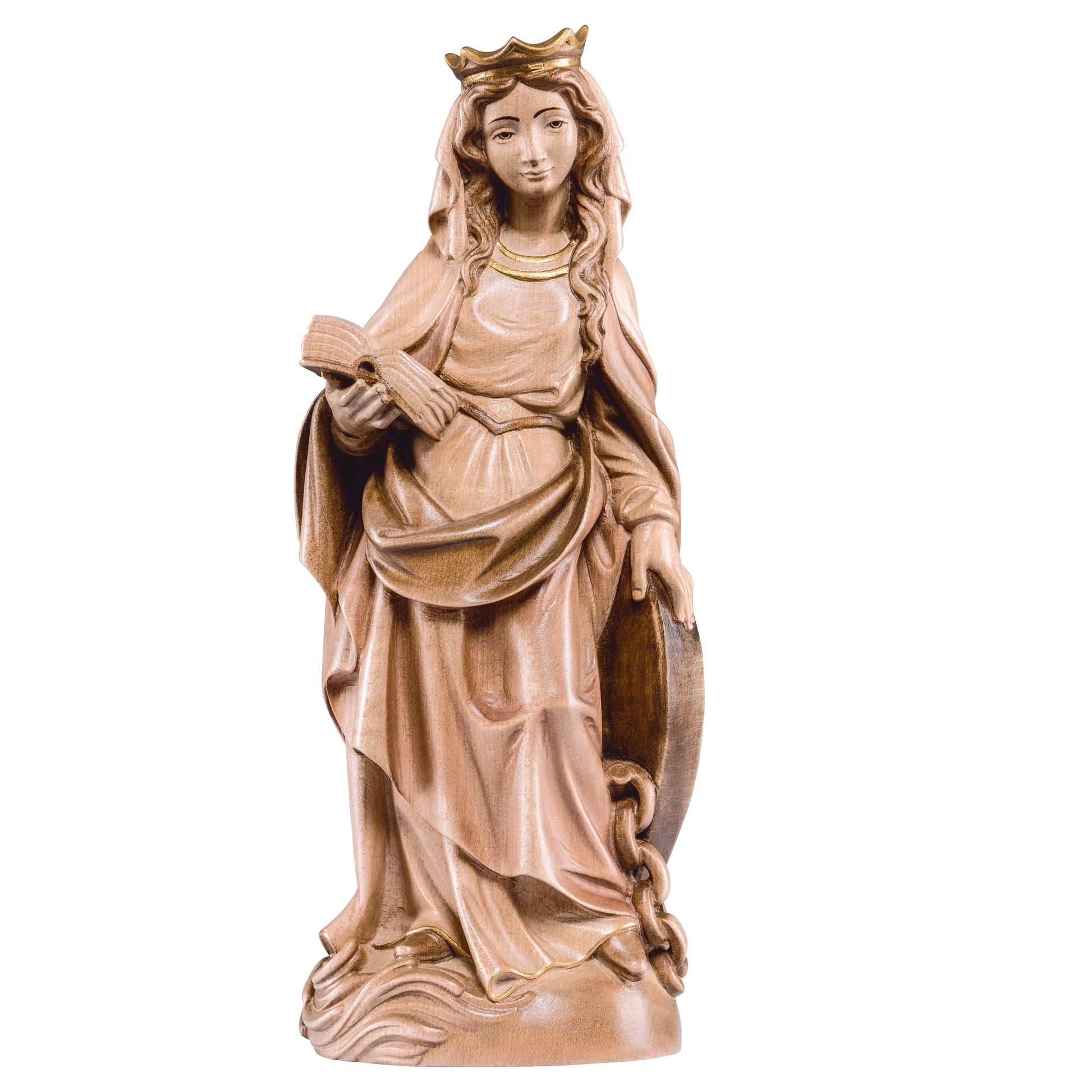 Mondo Cattolico Glossy / 30 cm (11.8 in) Wooden statue of St. Christine