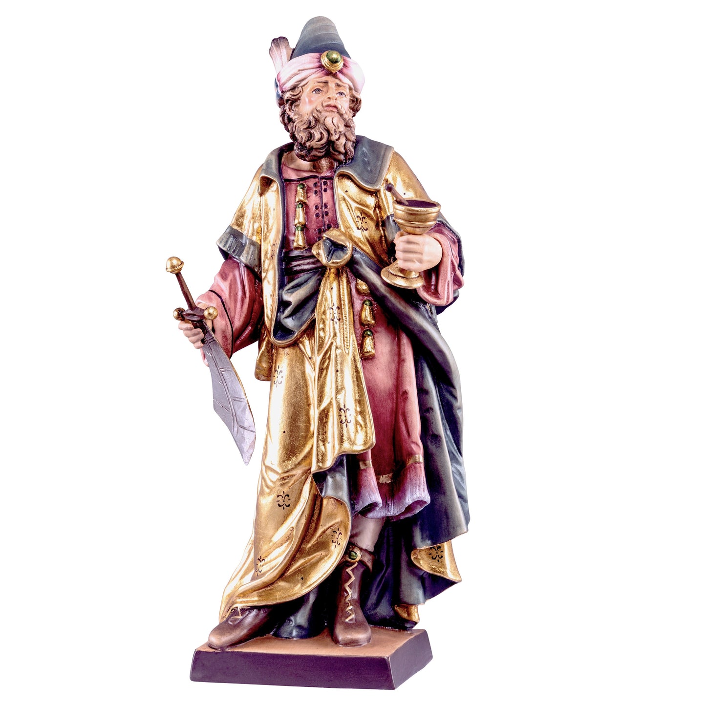 MONDO CATTOLICO Colored / 20 cm (7.9 in) Wooden Statue of St. Damian