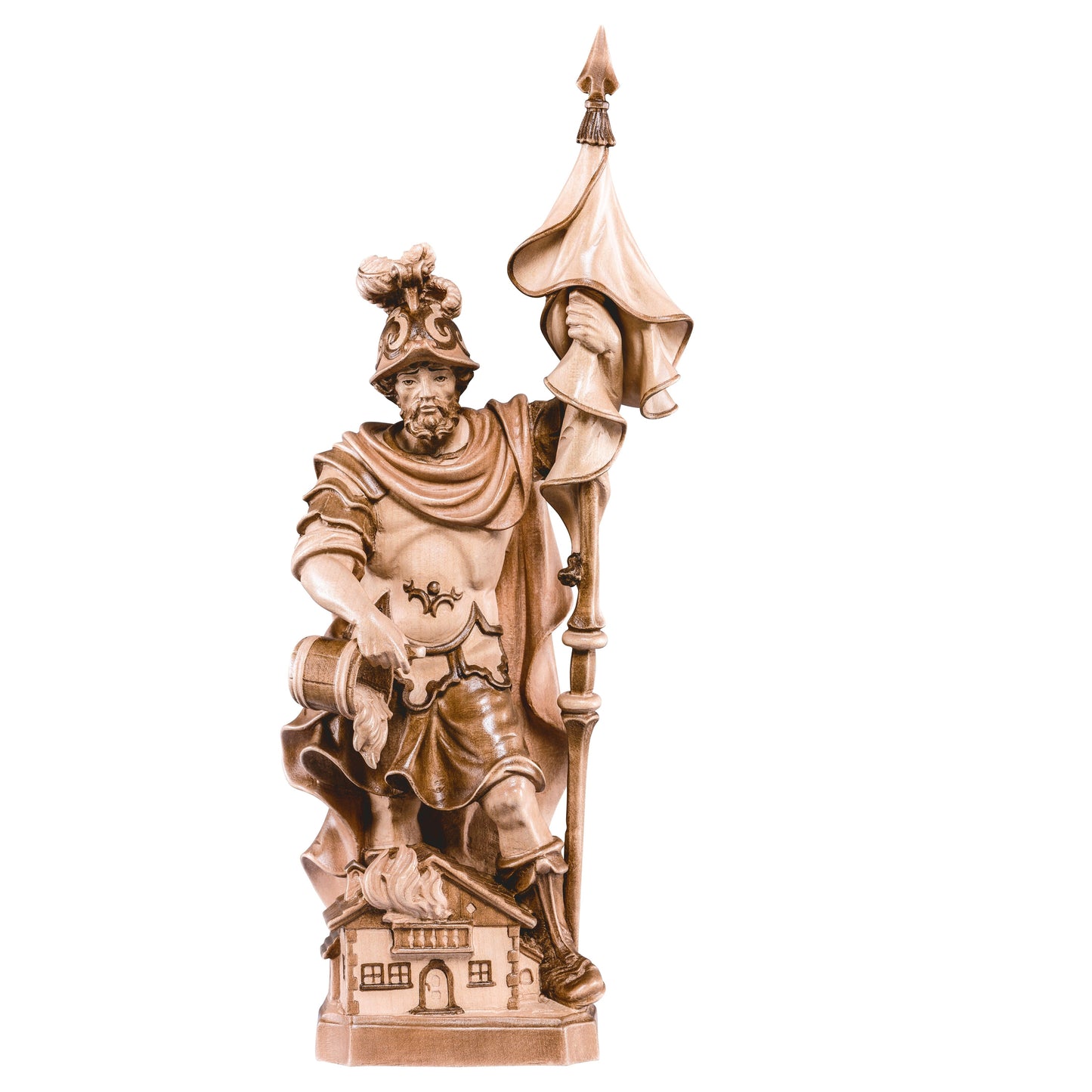 MONDO CATTOLICO Glossy / 16 cm (6.3 in) Wooden Statue of St. Florian