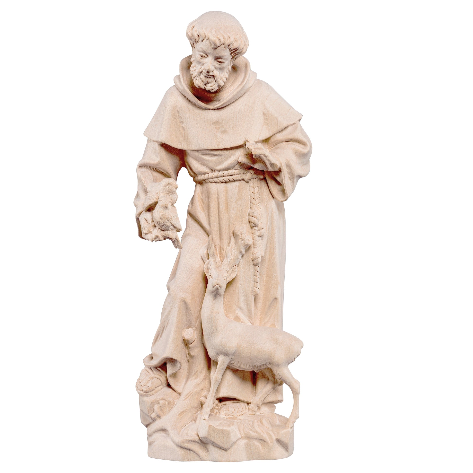 MONDO CATTOLICO Natural / 10 cm (3.9 in) Wooden Statue of St. Francis