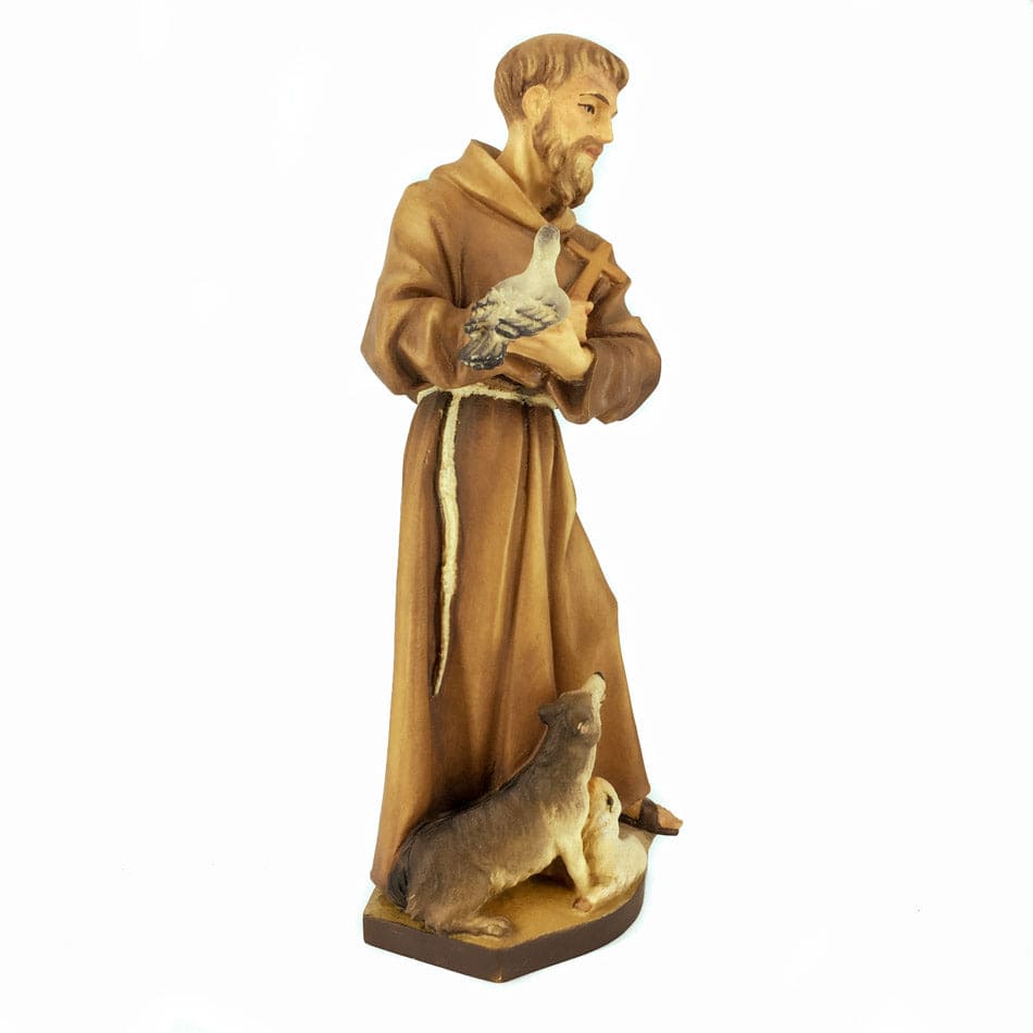 MONDO CATTOLICO Wooden Statue of St. Francis of Assisi