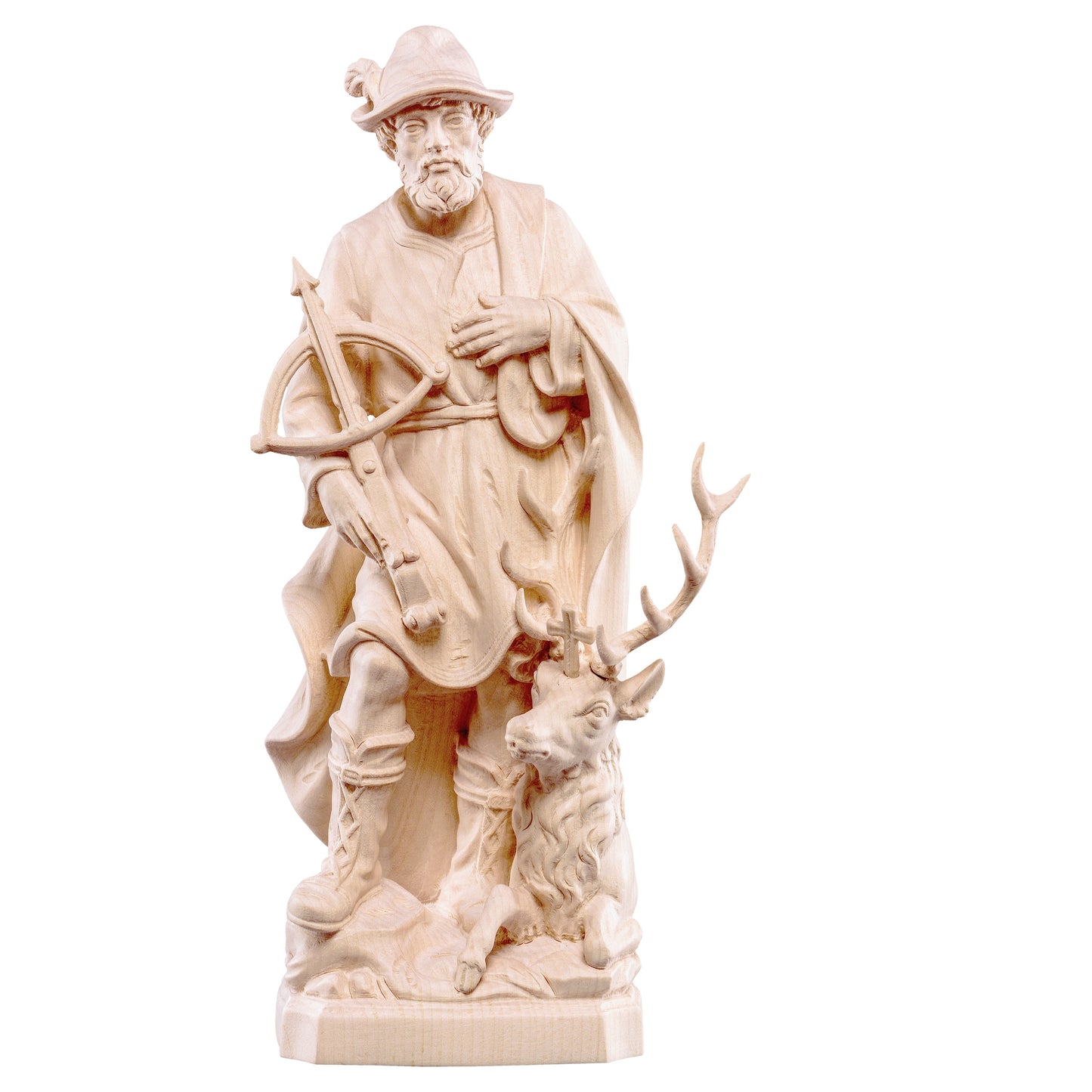 MONDO CATTOLICO Natural / 15 cm (5.9 in) Wooden Statue of St. Hubertus