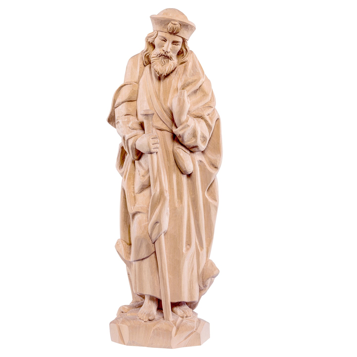 Mondo Cattolico Natural / 40 cm (15.7 in) Wooden statue of St. Jacob