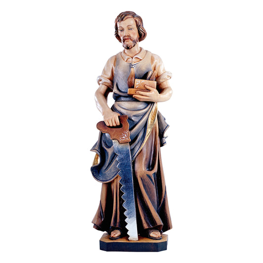 Mondo Cattolico Colored / 8 cm (3.1 in) Wooden statue of St. Joseph as worker