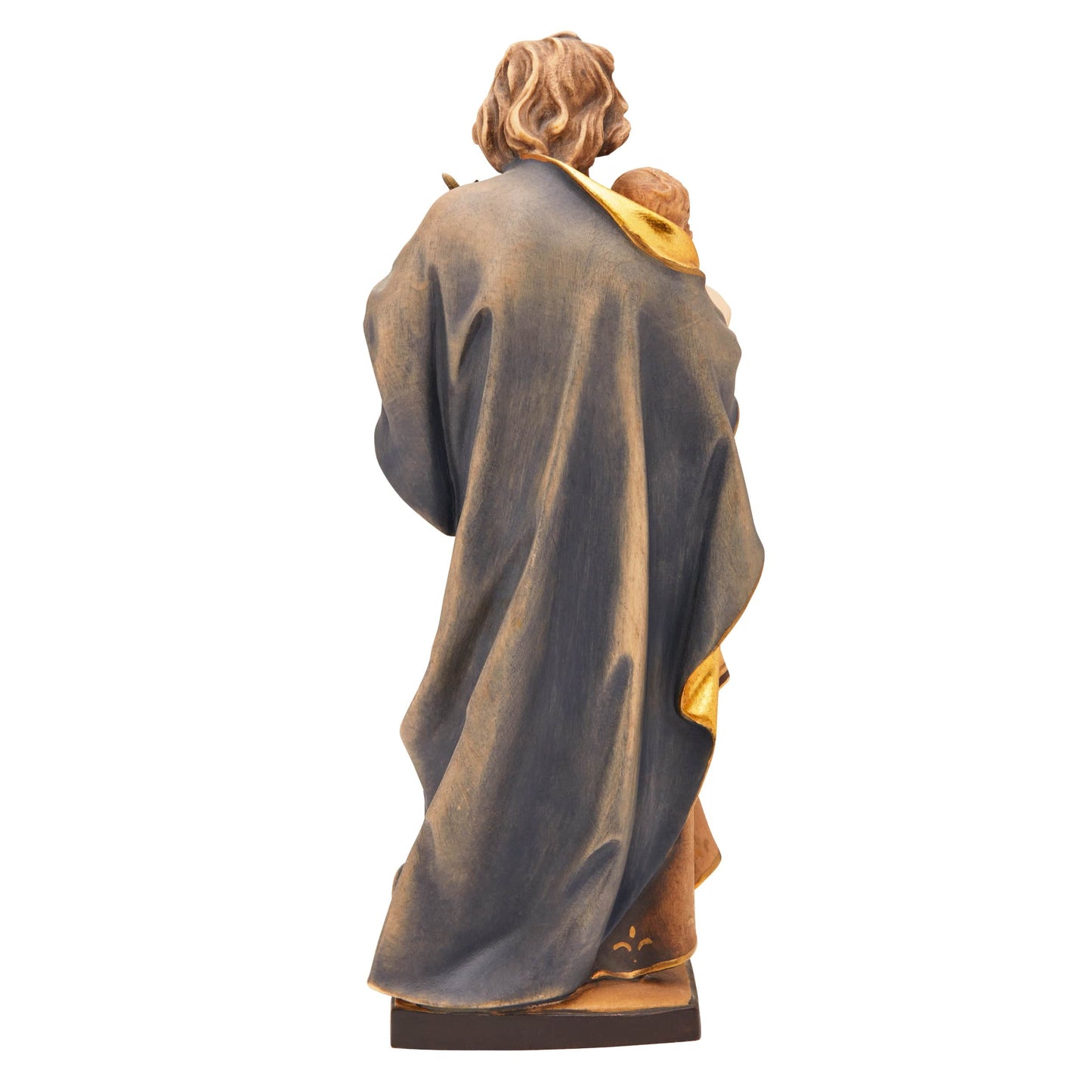 MONDO CATTOLICO 20 cm (7.87 in) Wooden Statue of St. Joseph Holding Baby Jesus