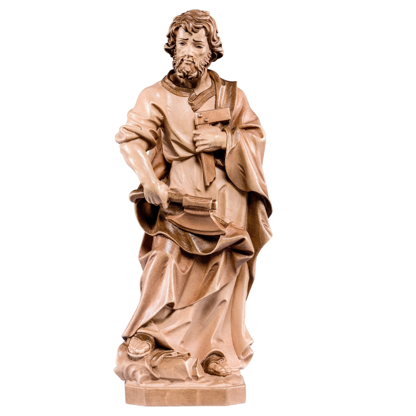 Mondo Cattolico Glossy / 10 cm (3.9 in) Wooden statue of St. Joseph the carpenter