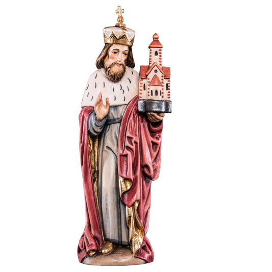 Mondo Cattolico Colored / 25 cm (9.8 in) Wooden statue of St. Leopold