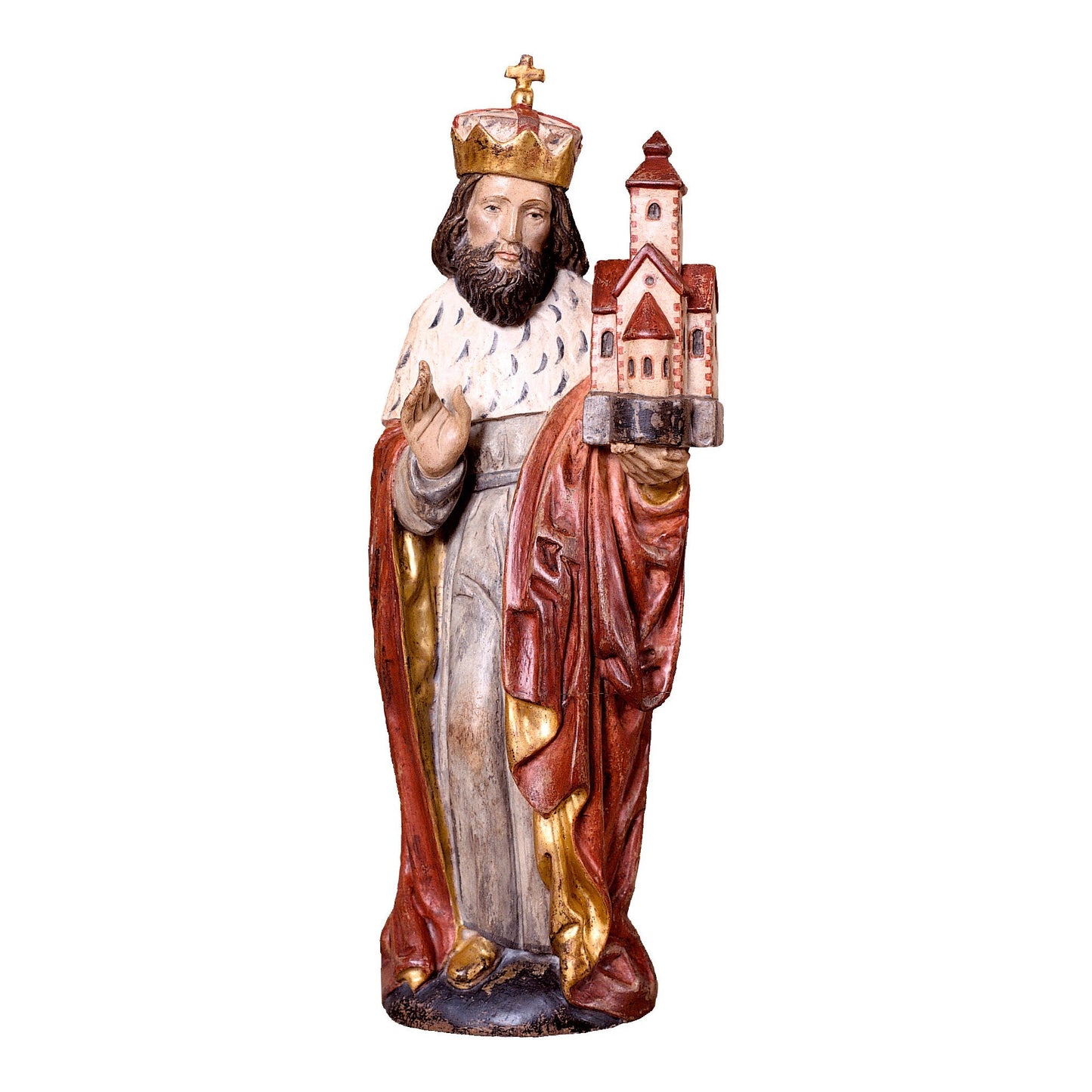 Mondo Cattolico Golden / 50 cm (19.7 in) Wooden statue of St. Leopold