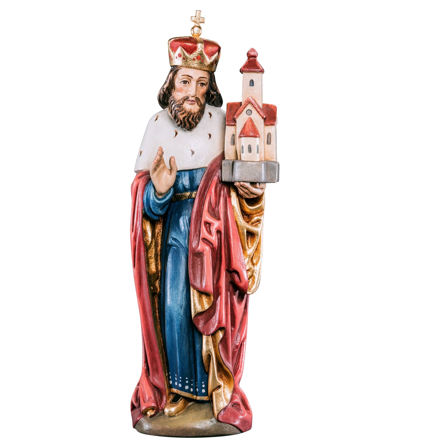 Mondo Cattolico Antiqued / 50 cm (19.7 in) Wooden statue of St. Leopold