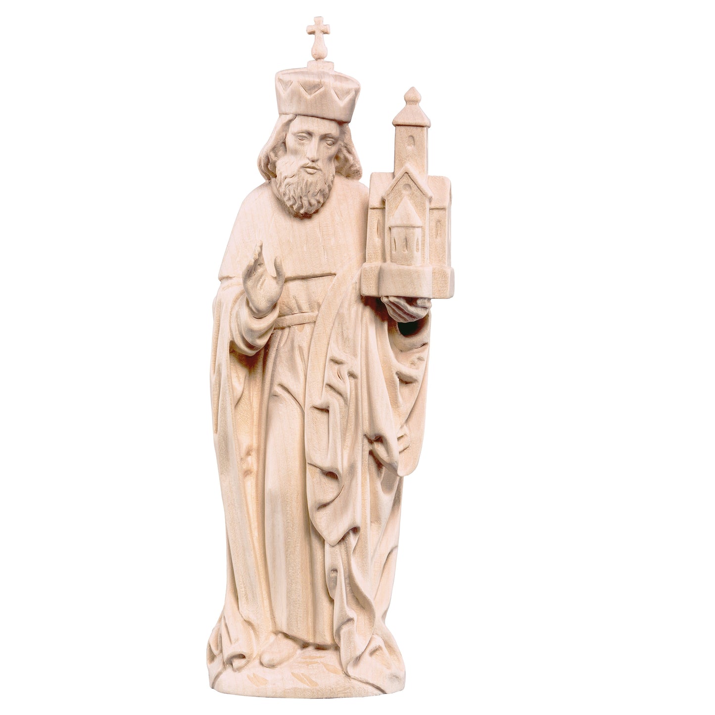 Mondo Cattolico Natural / 25 cm (9.8 in) Wooden statue of St. Leopold