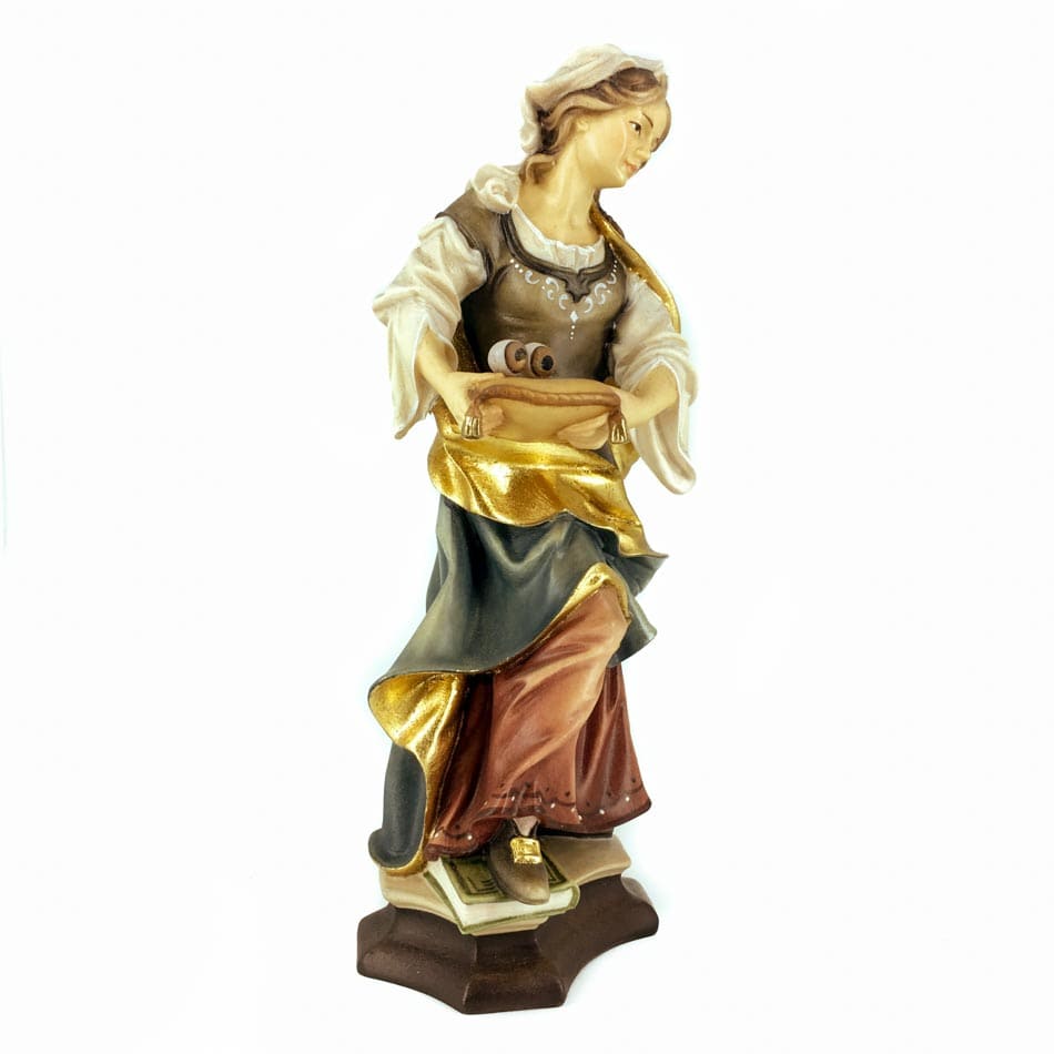 MONDO CATTOLICO 20 cm (7.87 in) Wooden Statue of St. Lucy of Siracuse