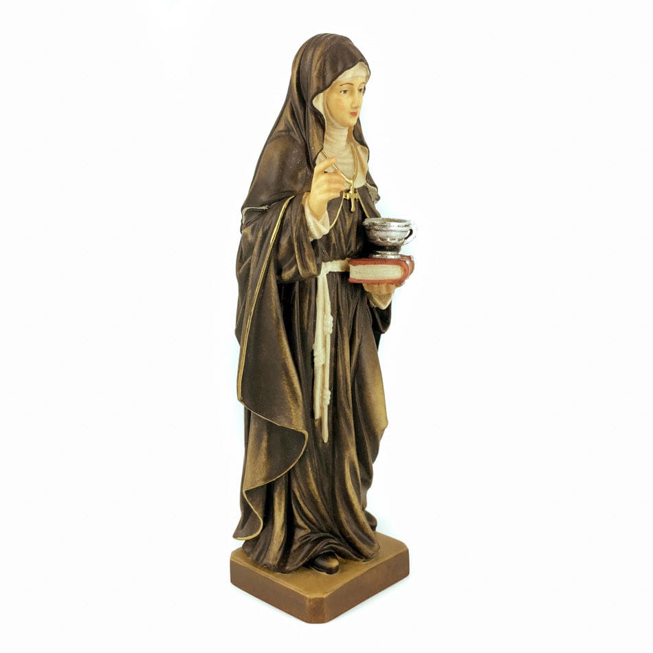 MONDO CATTOLICO 17 cm (6.69 in) Wooden Statue of St. Lucy With A Book