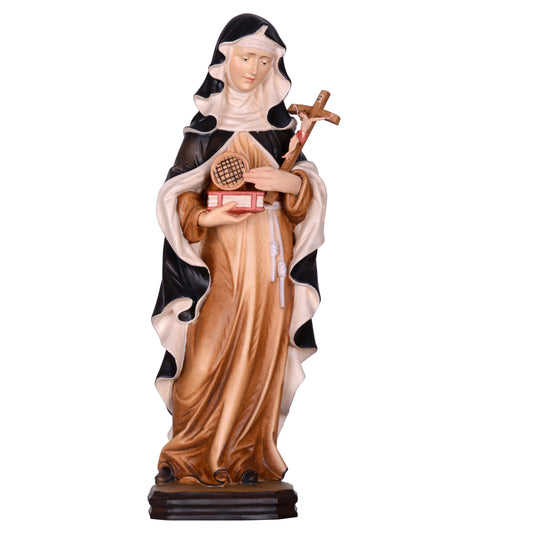 Mondo Cattolico Colored / 15 cm (5.9 in) Wooden statue of St. Mary Crescentia