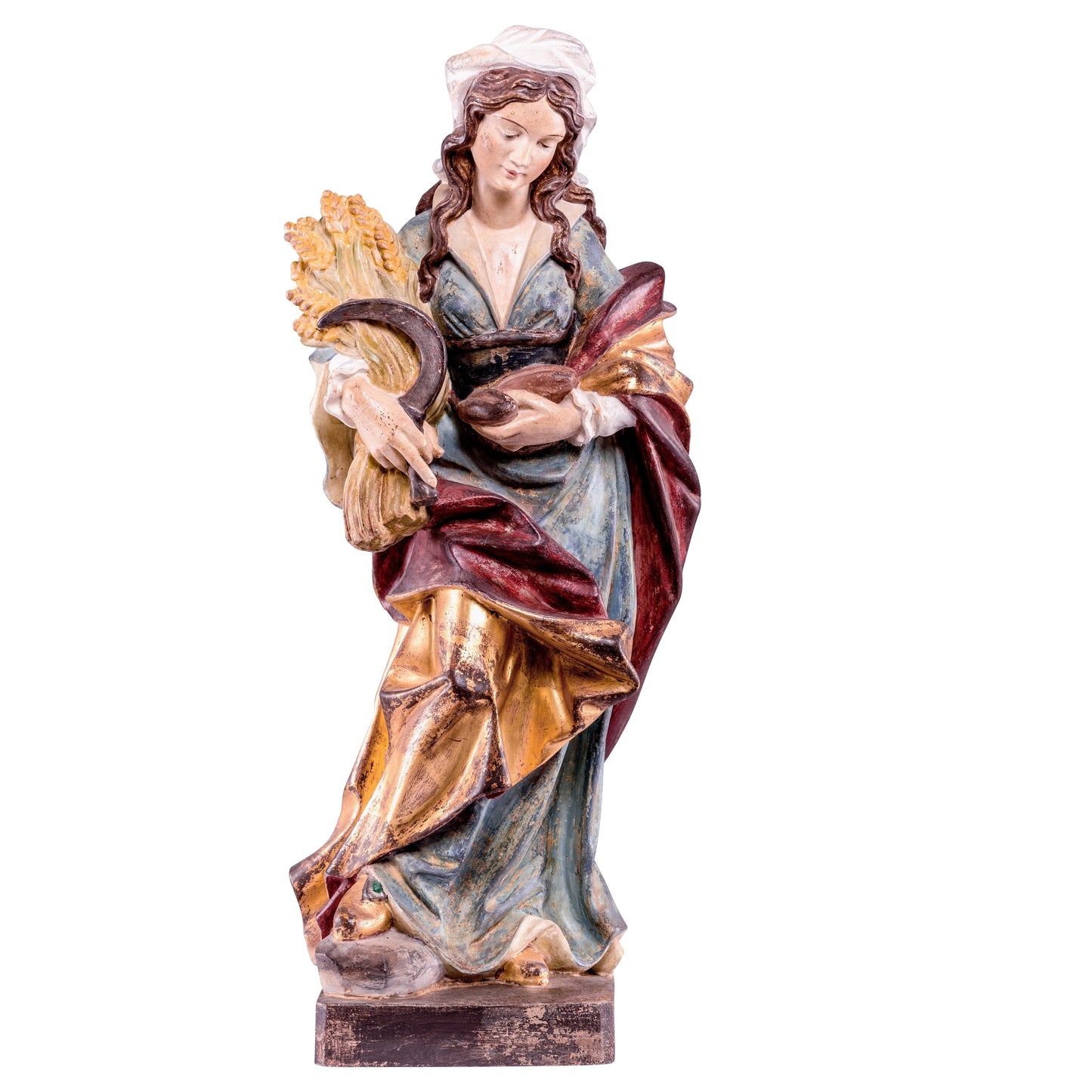 Mondo Cattolico Golden / 40 cm (15.7 in) Wooden statue of St. Notburga
