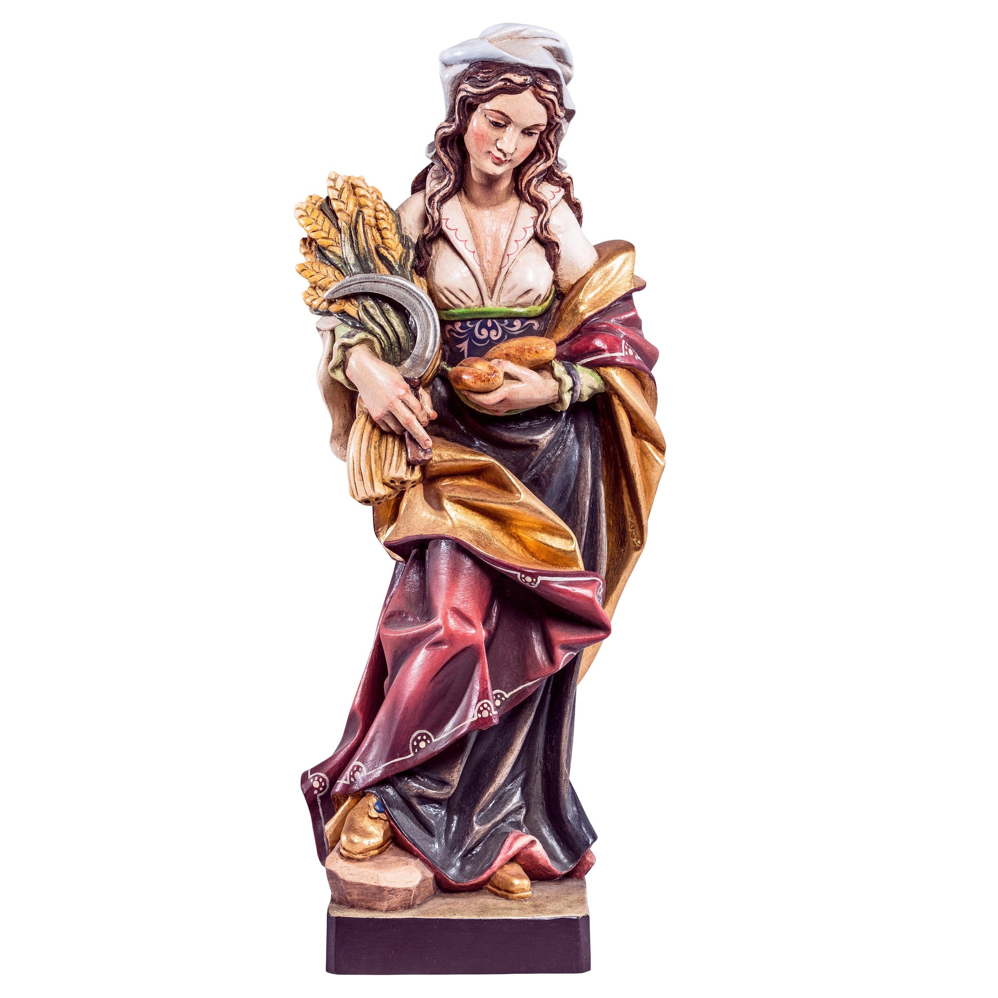 Mondo Cattolico Antiqued / 60 cm (23.6 in) Wooden statue of St. Notburga
