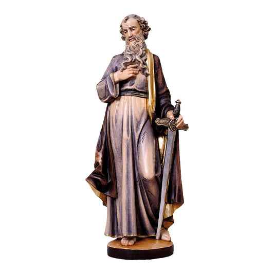 Mondo Cattolico Colored / 40 cm (15.7 in) Wooden statue of St. Paul
