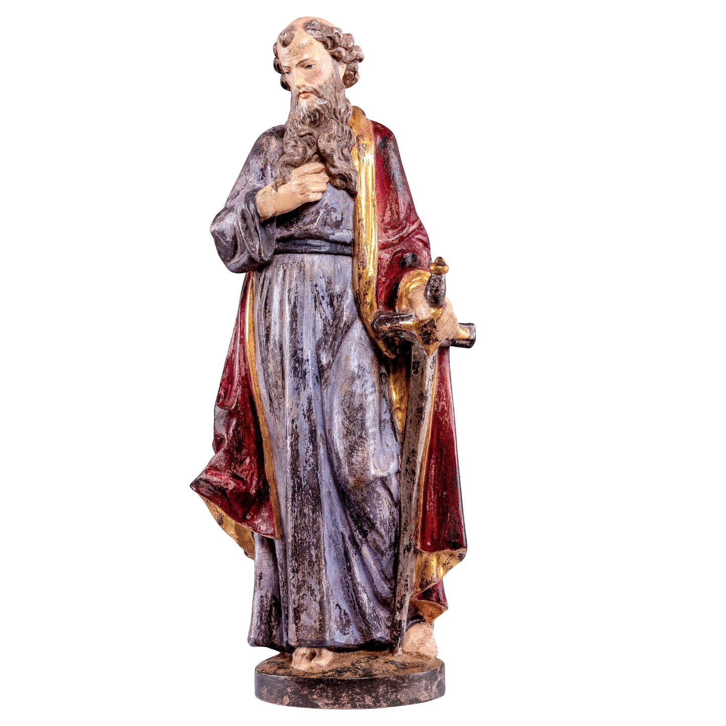 Mondo Cattolico Golden / 40 cm (15.7 in) Wooden statue of St. Paul