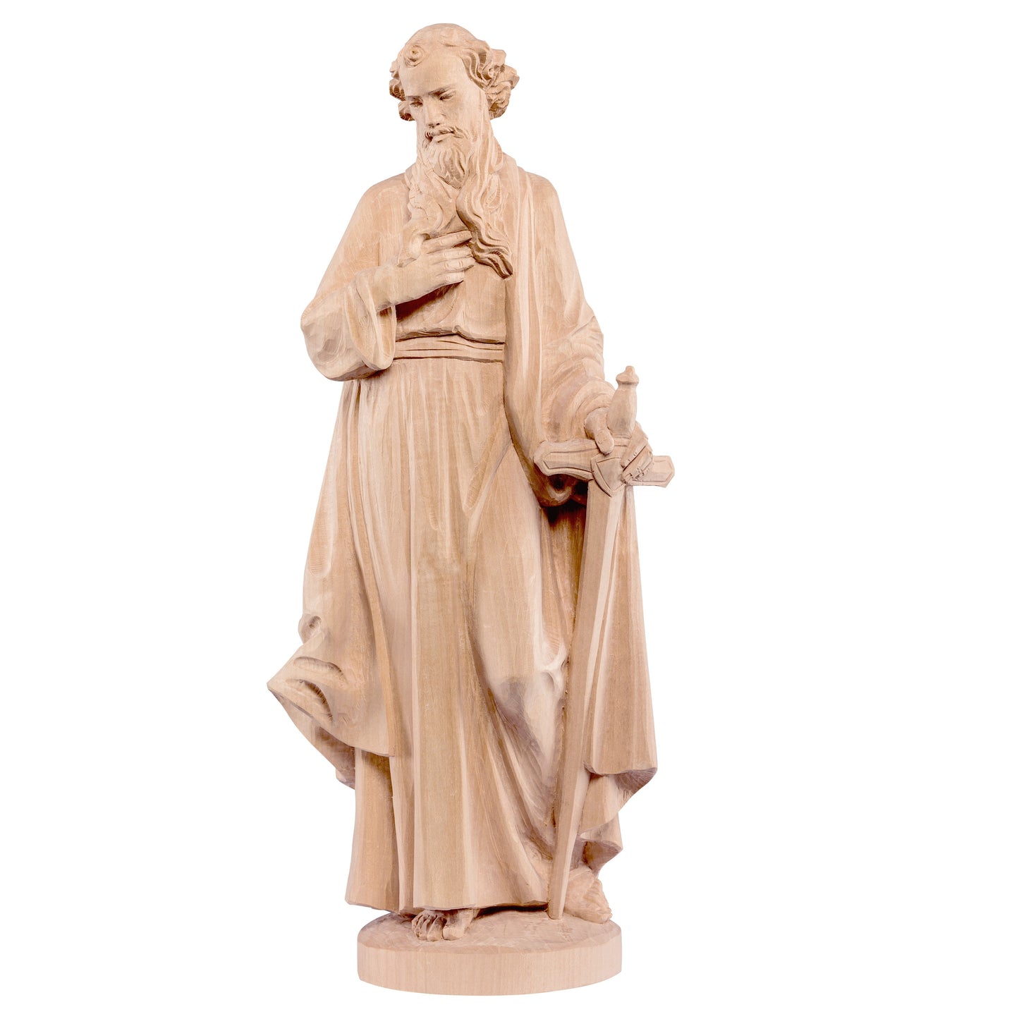 Mondo Cattolico Natural / 40 cm (15.7 in) Wooden statue of St. Paul