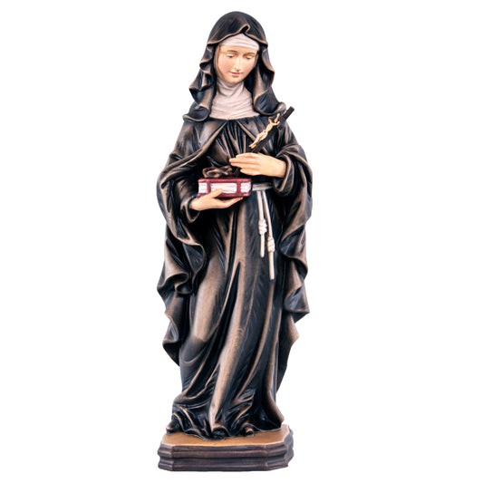 Mondo Cattolico Colored / 15 cm (5.9 in) Wooden statue of St. Rita