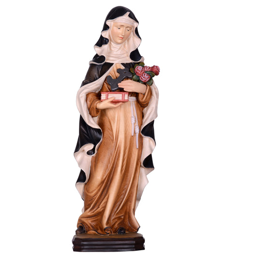 Mondo Cattolico Colored / 15 cm (5.9 in) Wooden statue of St. Rose of Lima