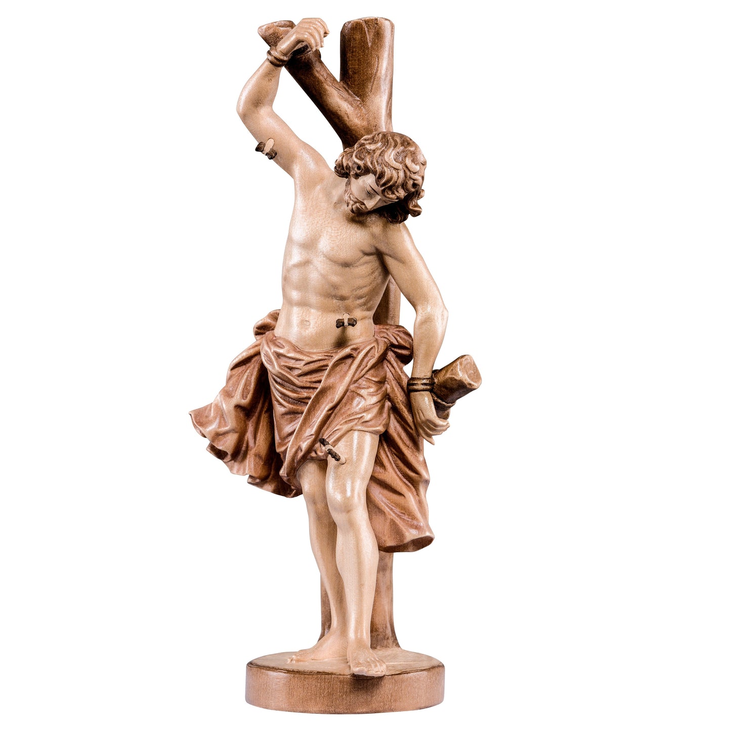 Mondo Cattolico Glossy / 15 cm (5.9 in) Wooden statue of St. Sebastian