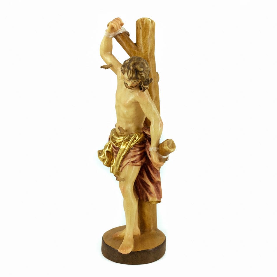 MONDO CATTOLICO 15 cm (5.90 in) Wooden Statue of St. Sebastian Pierced with Arrows