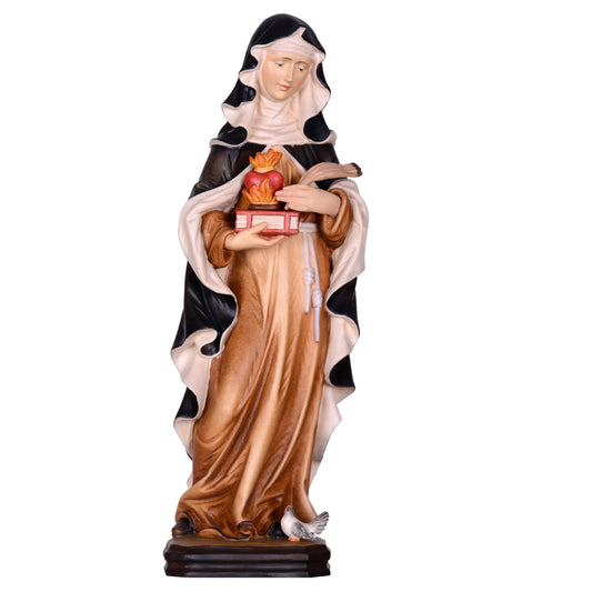 Mondo Cattolico Colored / 15 cm (5.9 in) Wooden statue of St. Thérèse of Avila