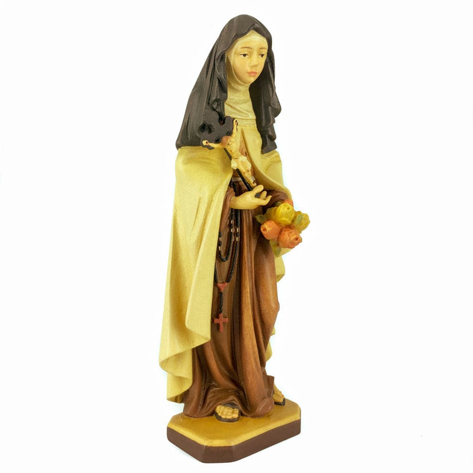 MONDO CATTOLICO 21 cm (8.27 in) Wooden Statue of St. Thérèse of Lisieux