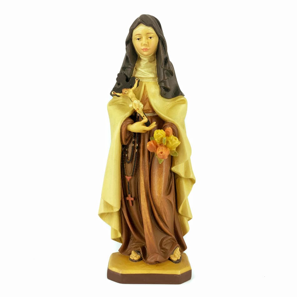 MONDO CATTOLICO 21 cm (8.27 in) Wooden Statue of St. Thérèse of Lisieux