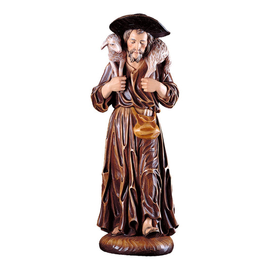Mondo Cattolico Colored / 35 cm (13.8 in) Wooden statue of St. Wendelin