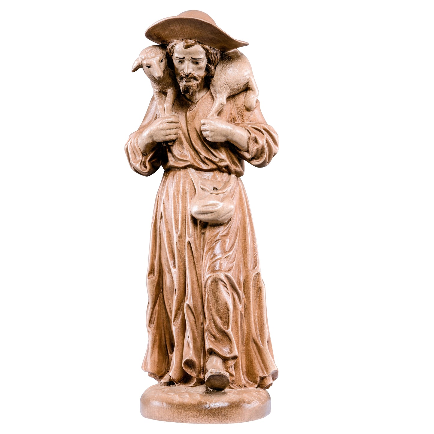 Mondo Cattolico Glossy / 35 cm (13.8 in) Wooden statue of St. Wendelin