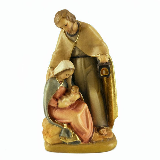 Mondo Cattolico 8 cm (3.15 in) Wooden Statue of the Holy Family With St. Joseph's Holy Cloak