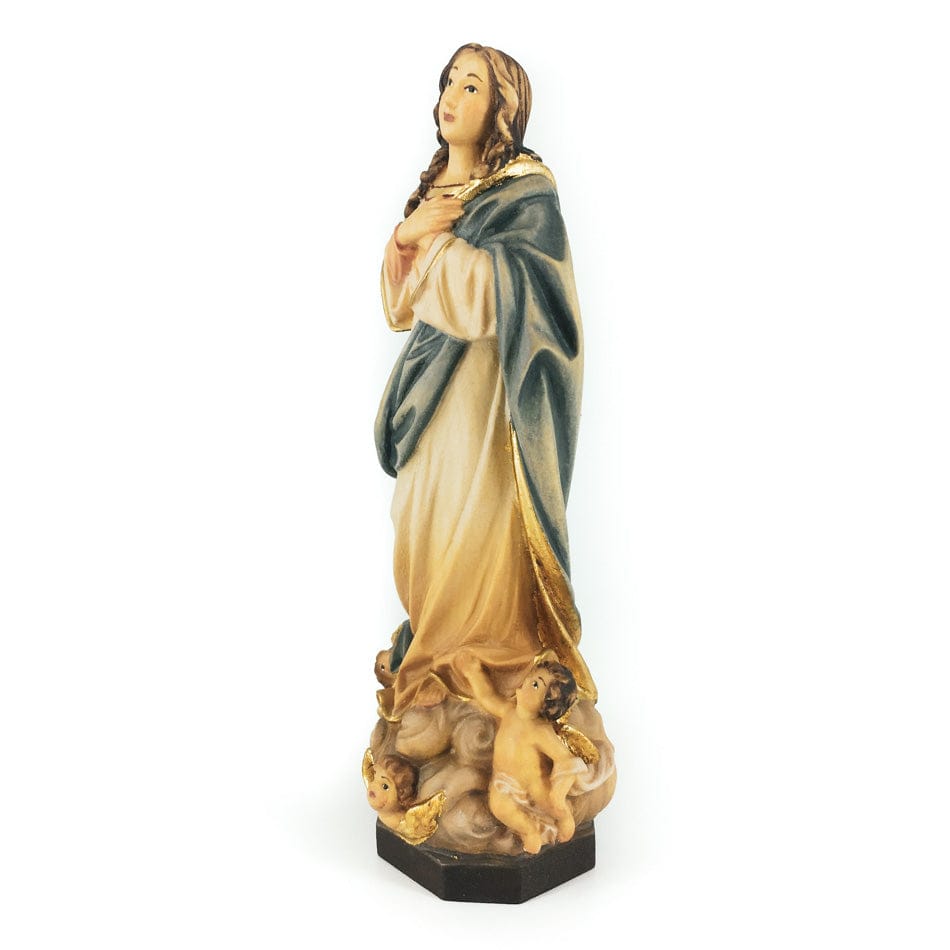 Mondo Cattolico 16 cm (6.30 in) Wooden Statue of the Immaculate Conception of Los Venerables
