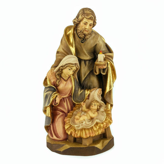 DEUR SNC DI DEMETZ OSVALD & CO. Wooden Statue of the Nativity With St. Joseph Holding a Candle